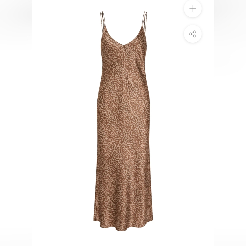 NWT Catherine Gee Emma Silk Slip Leopard print Dress